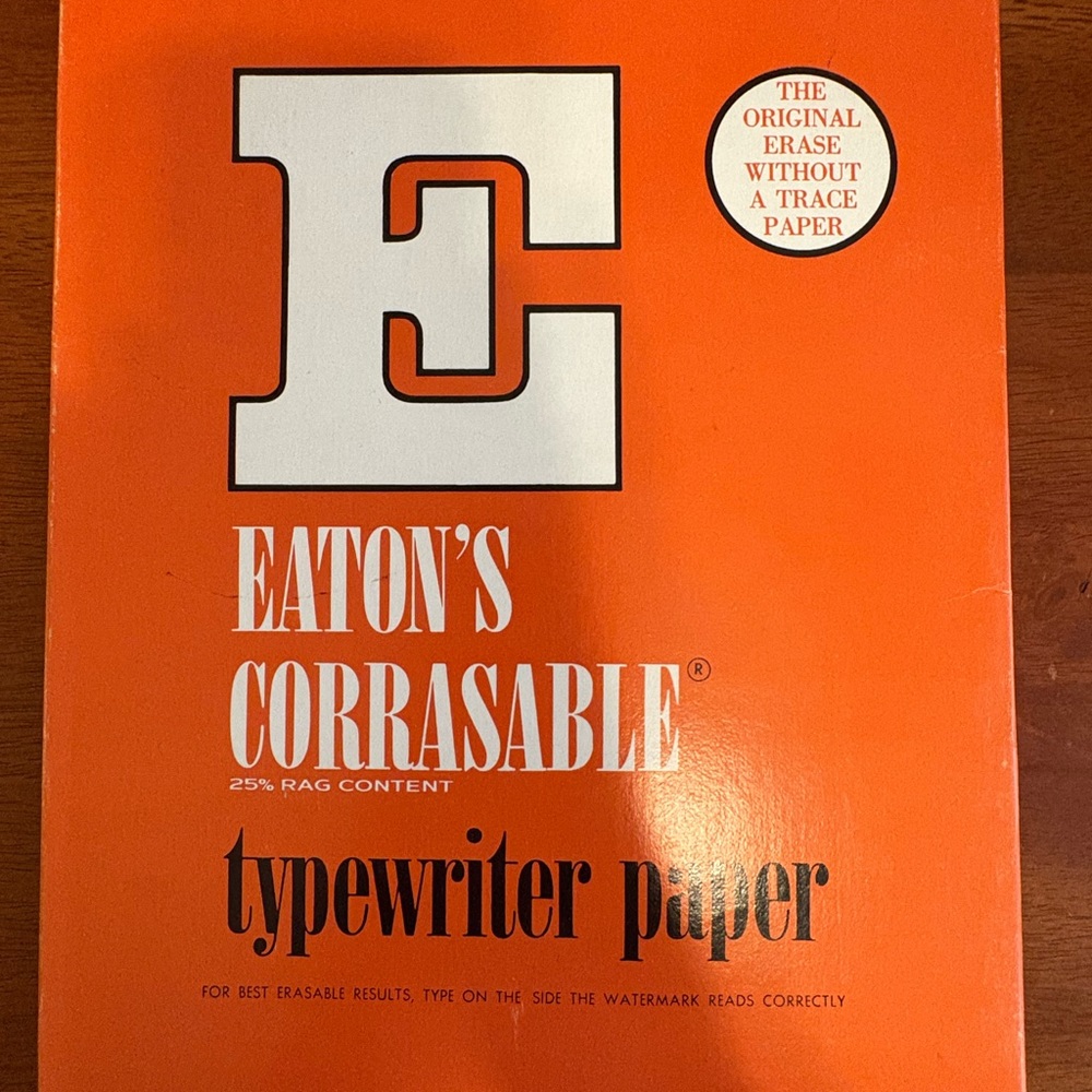 1/2 Eatons Corrasable & 1/2 Kleenerase Tablet Vintage Erasable Typewriter Paper